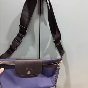 Longchamp Black and Blue Crossbody Bag